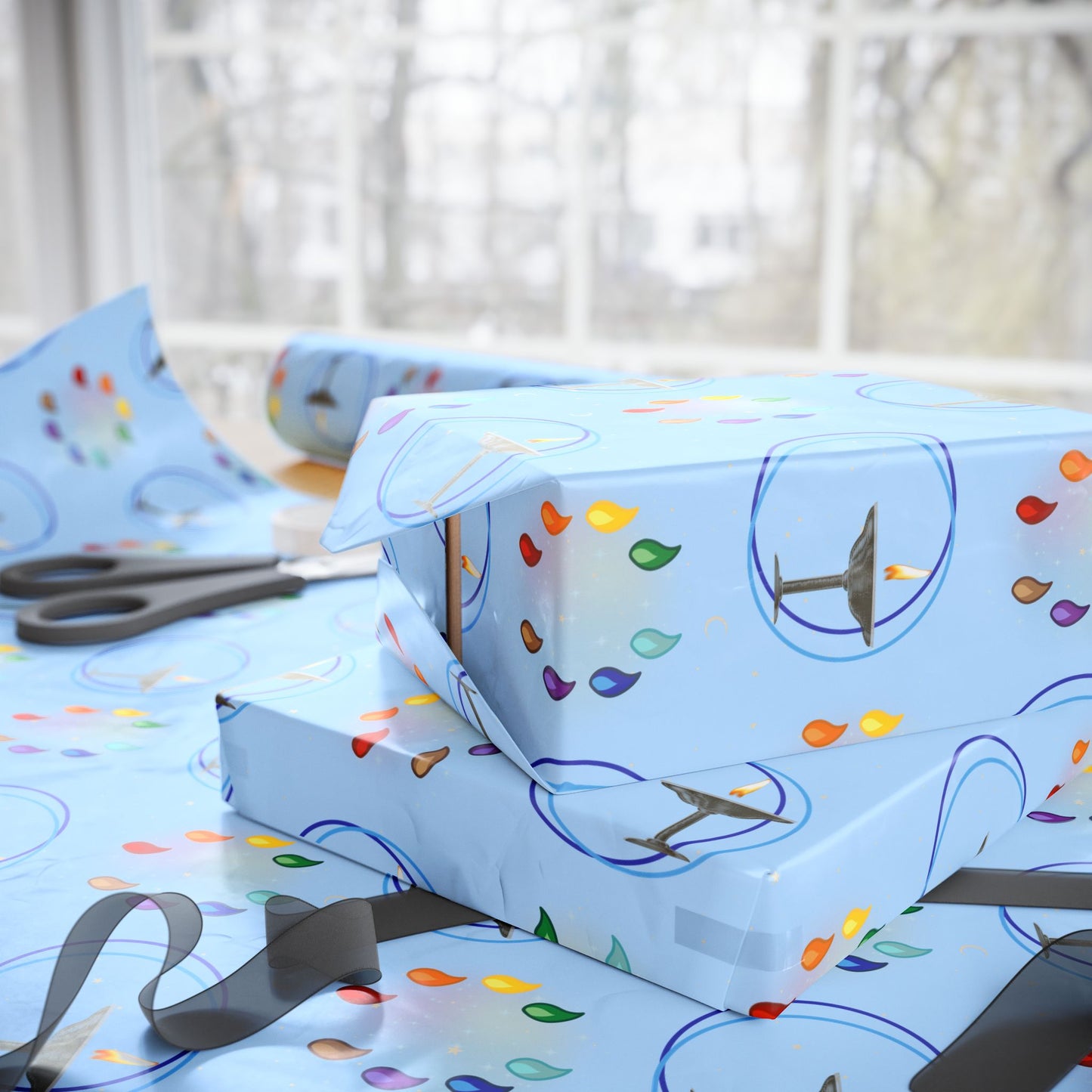 Flaming Chalice (Blue) | 8 ways | Gift Wrapping Papers