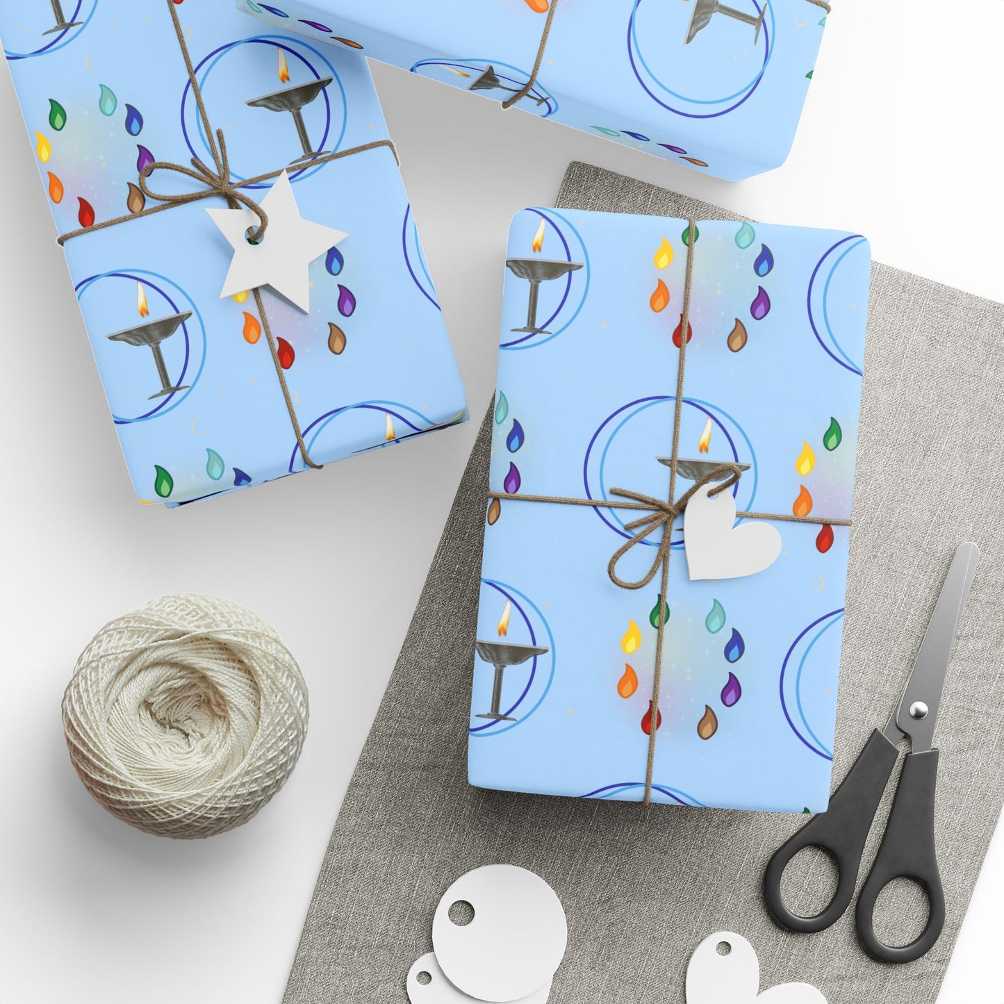 Flaming Chalice (Blue) | 8 ways | Gift Wrapping Papers