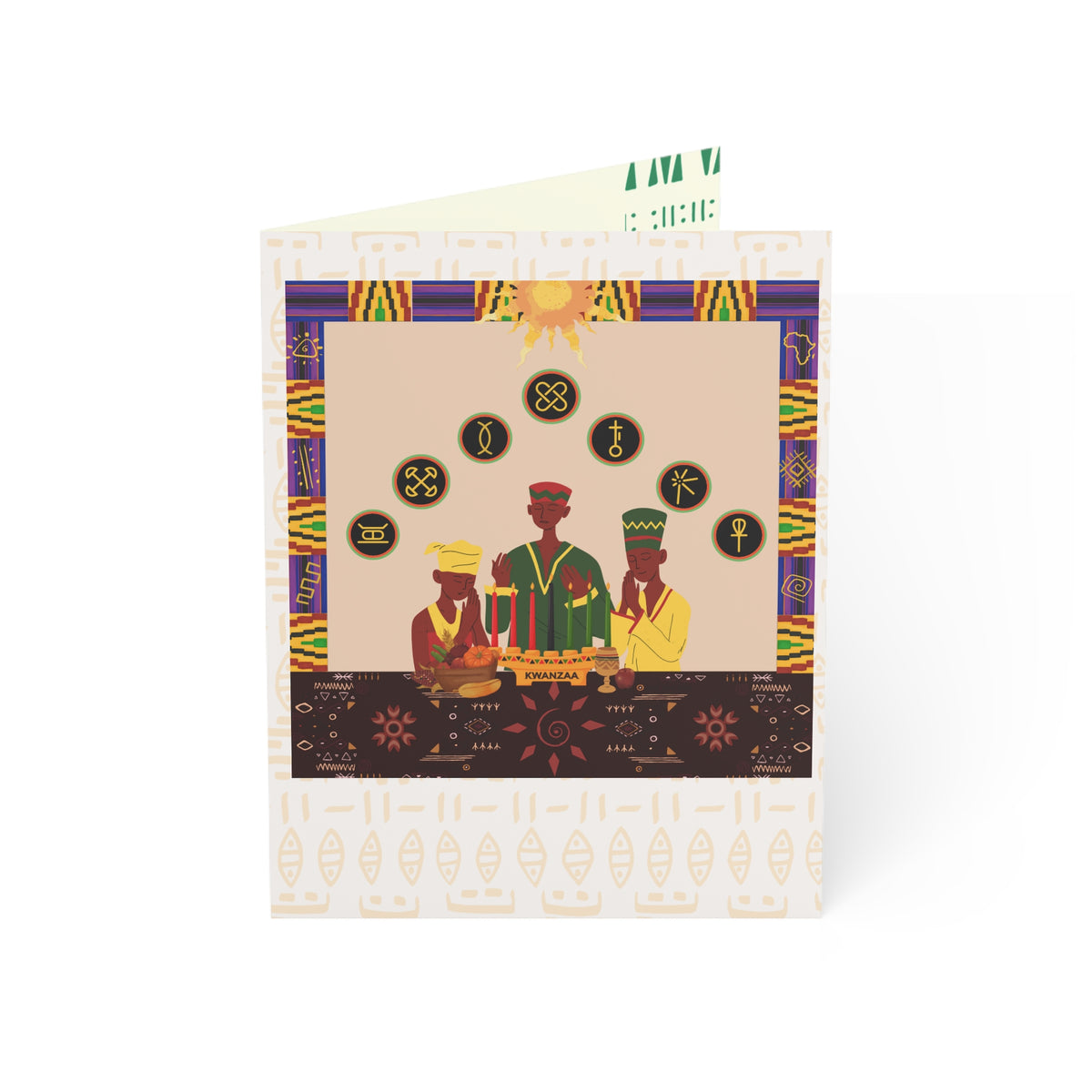 Joy of Kwanzaa | Kwanzaa Community Celebration | Afrocentric Family Unity Design | Personalized Greeting Cards (1, 10 pcs)