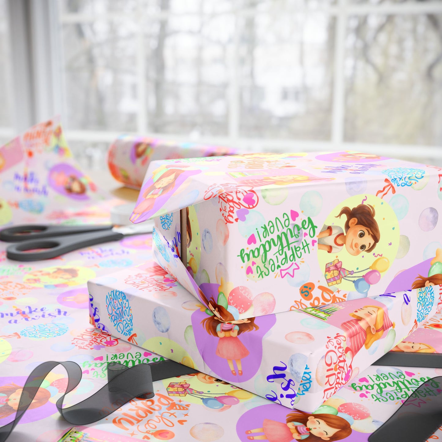 Little Princess Party |  Party Girl Wishes | Wrapping Paper