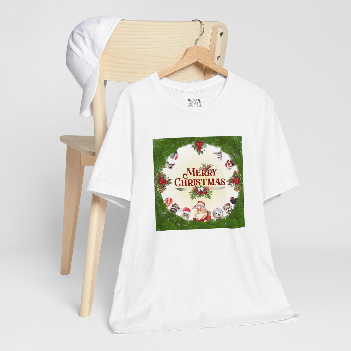 Santa and Critters / Christmas Short Sleeve Tee | Unisex Jersey