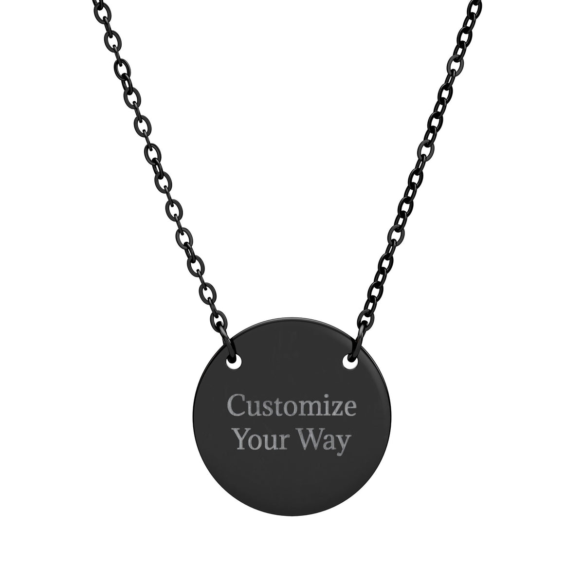 Engravable Circle Necklace | Customize Your Way | Personalized Round Pendant Jewelry