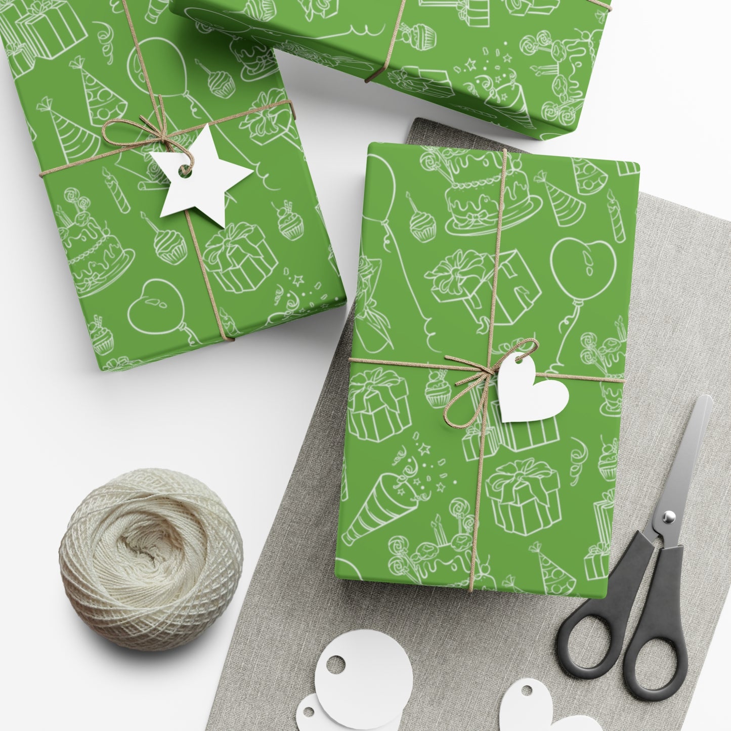 Party Time in Green Gift Wrap Papers