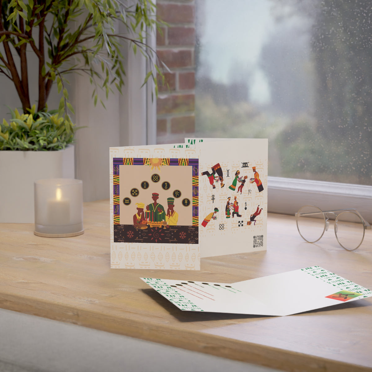 Joy of Kwanzaa | Kwanzaa Community Celebration | Afrocentric Family Unity Design | Personalized Greeting Cards (1, 10 pcs)