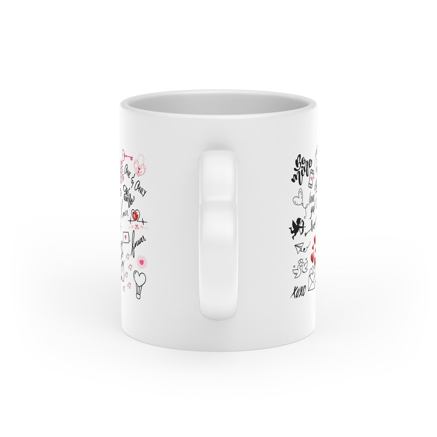 Heart-Shaped Mug with Love Language Print | "Cup Full of Love" | Hot Chocolate Memories or Tea for Two