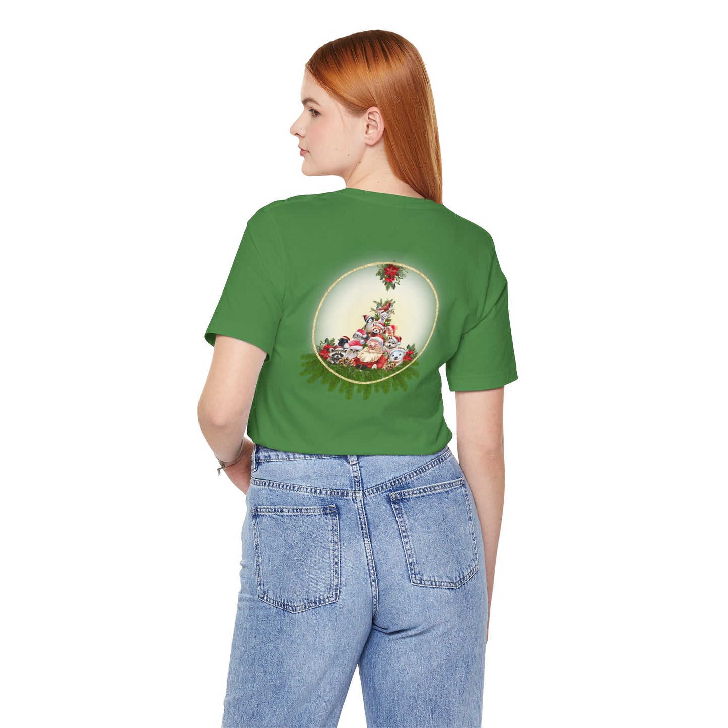 Santa and Critters / Christmas Short Sleeve Tee | Unisex Jersey