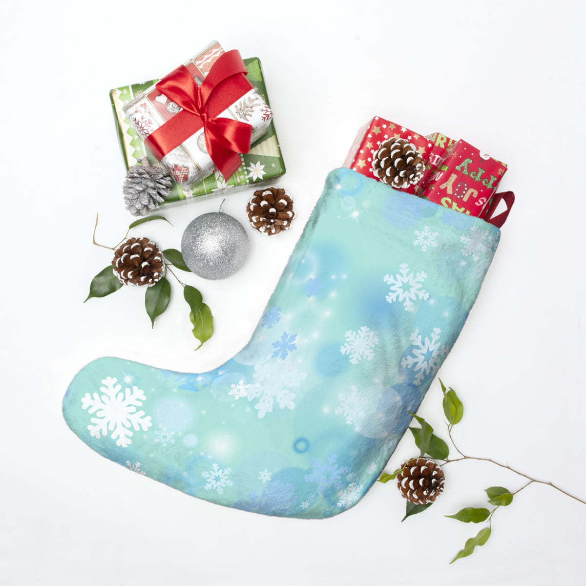 Christmas Stocking | First Snow Fall | Cute Holiday Stocking (Personalize)