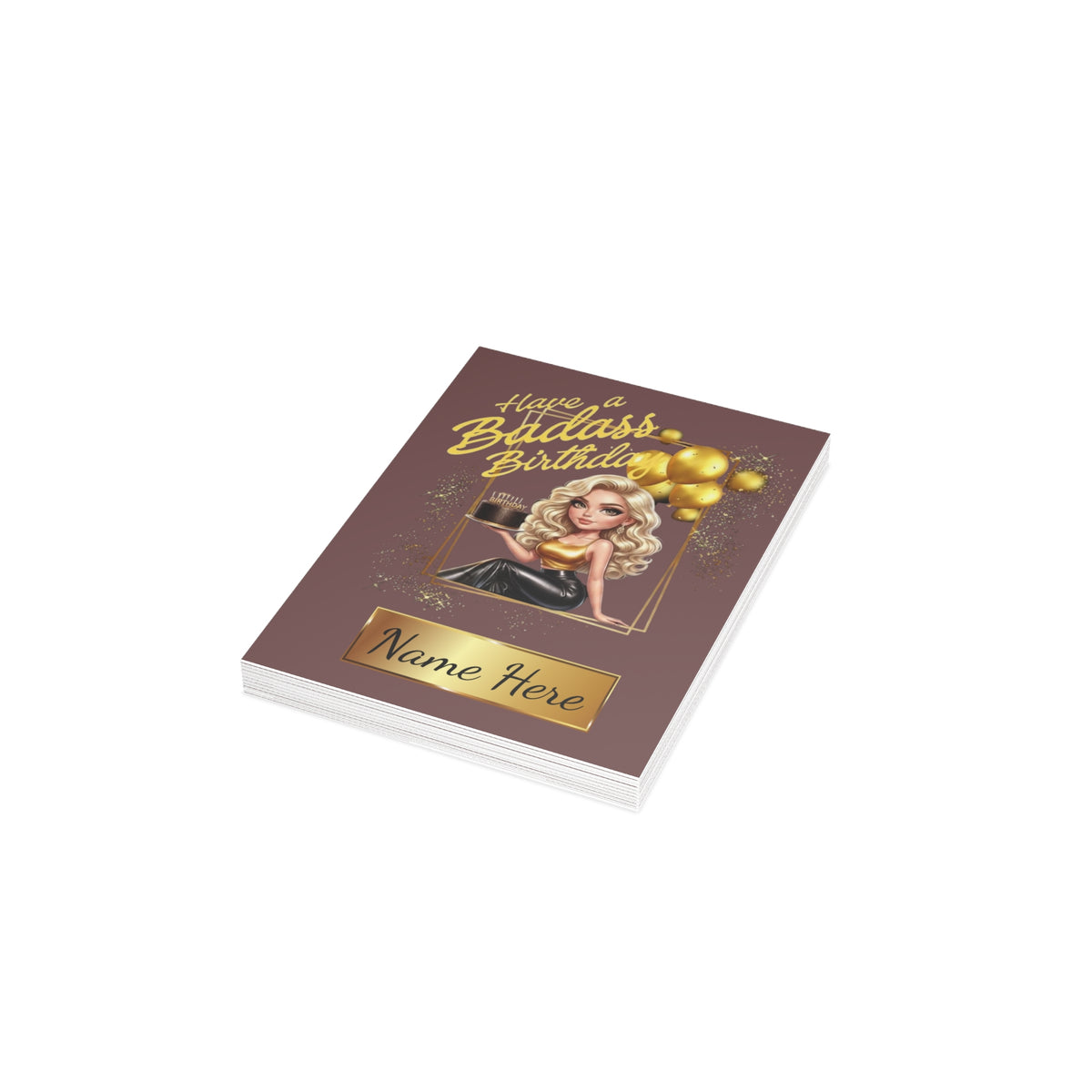 Badass Birthday (Hottie) Cards | Custom B-Day | Bombshell (1, 10 pcs)