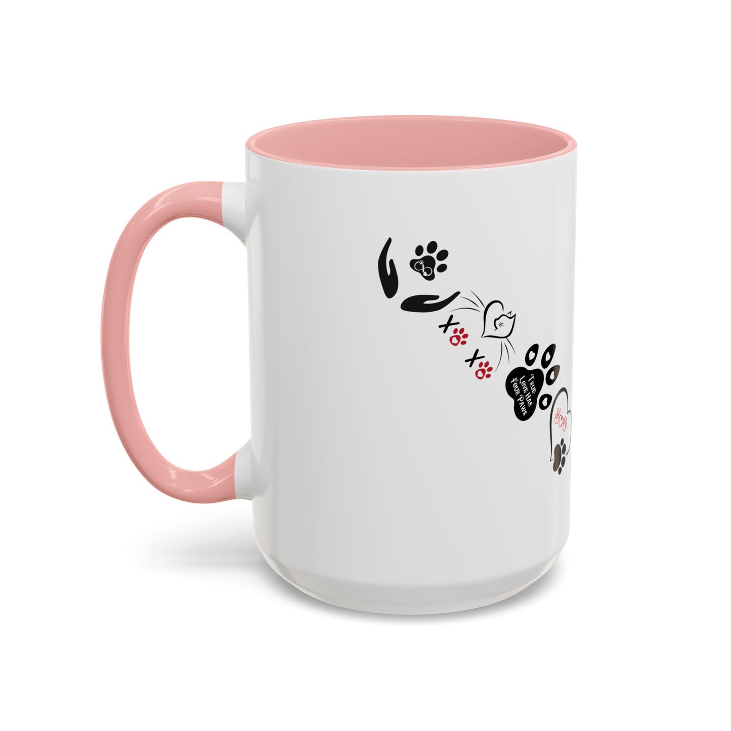 Cute Cats & Hearts | Four Paws Love Cat Coffee Cup | Heart-Shaped Mug