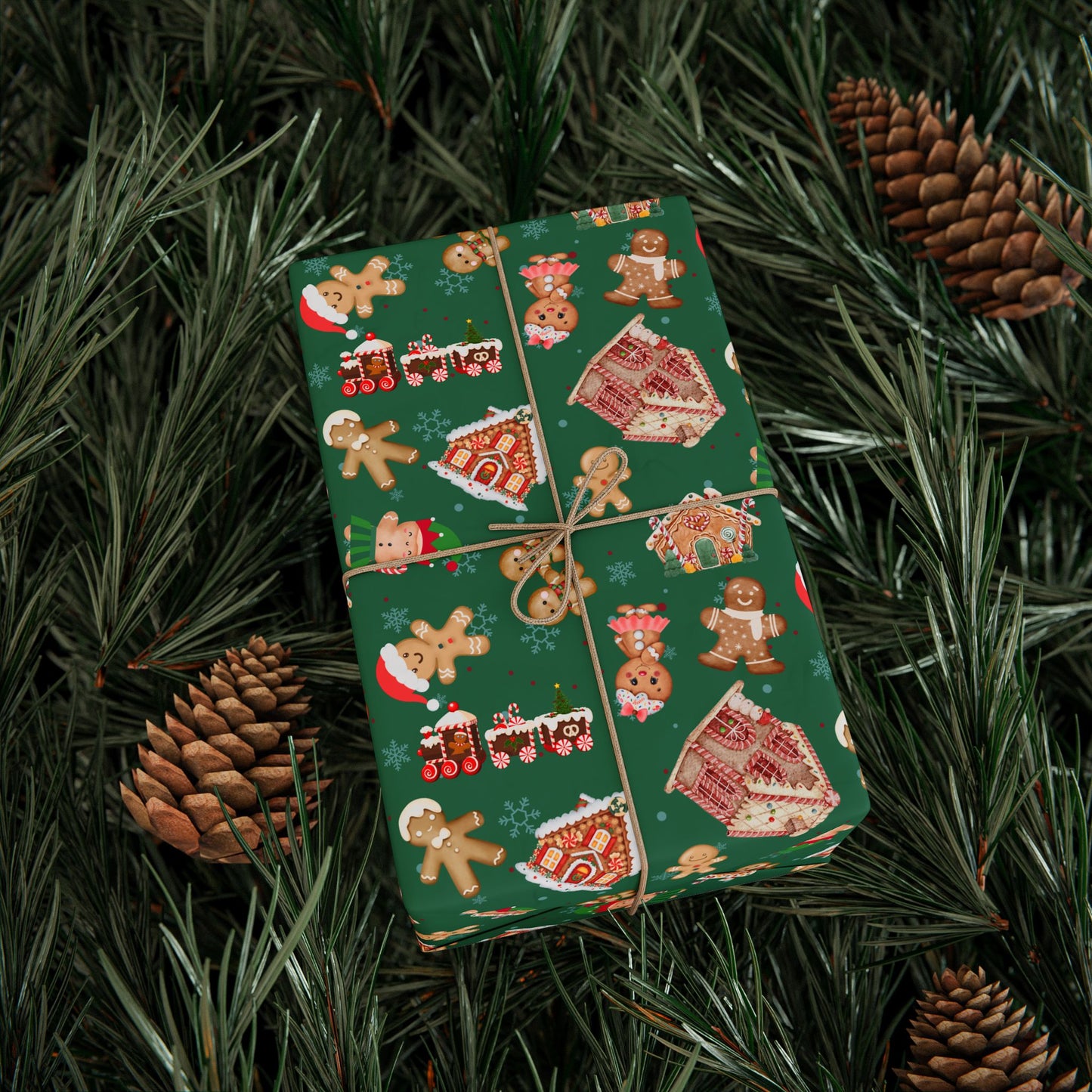 Gingerland Holiday | Cute Gingerbread People 3 Sizes | Wrapping Papers