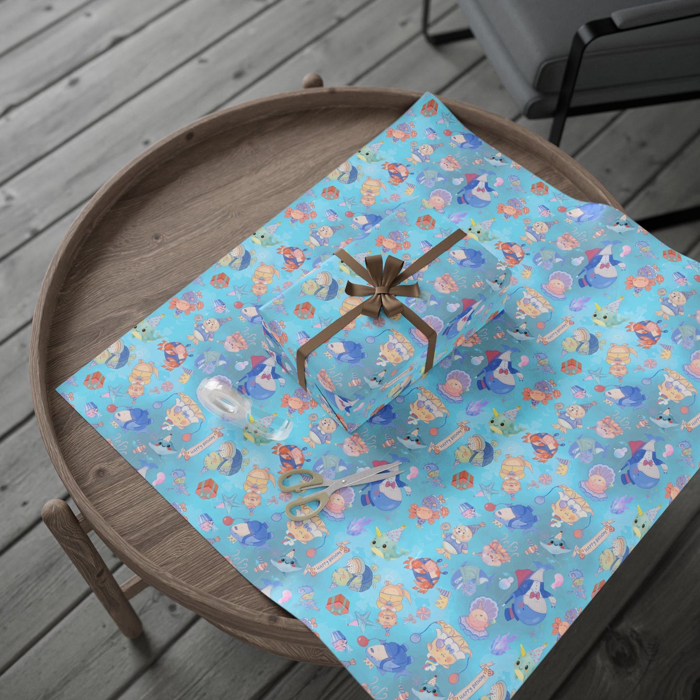 Under Water Party Gift Wrap | Cute Sea Critters | Wrapping Paper