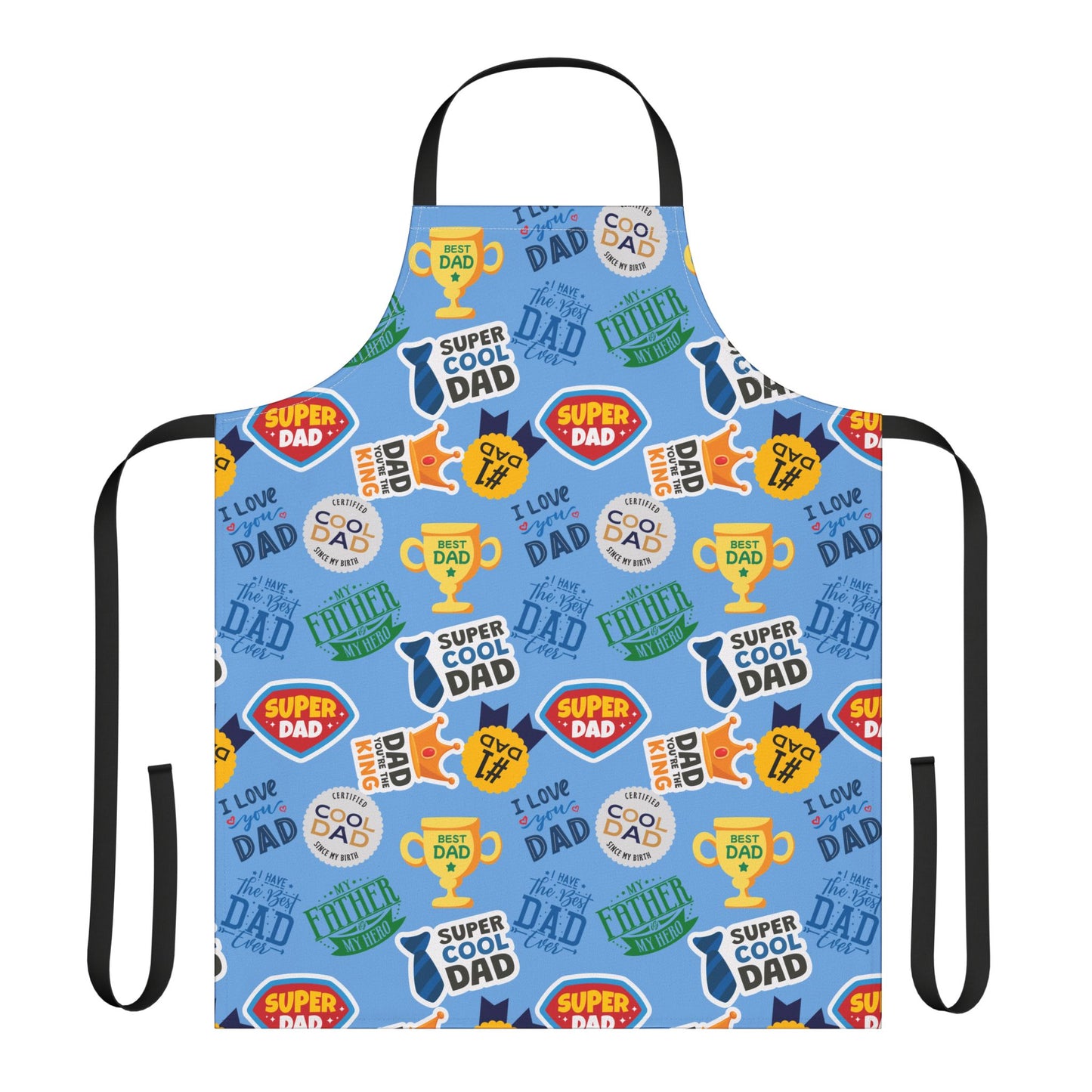 Dad Trophy Pattern Apron | Super Cool Dad Kitchen Apron