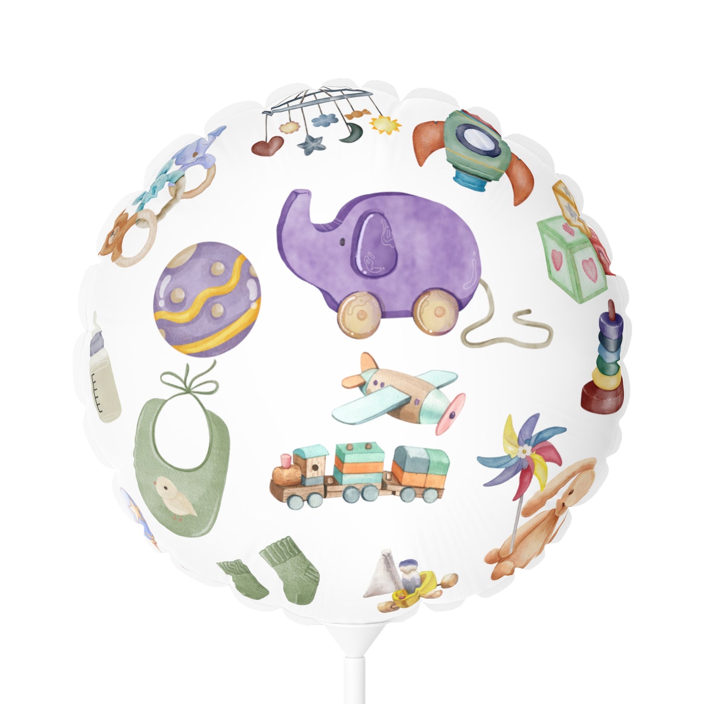 New Baby - Neutral | New Arrival Balloon (Round and Heart-shaped), Air Only 11"