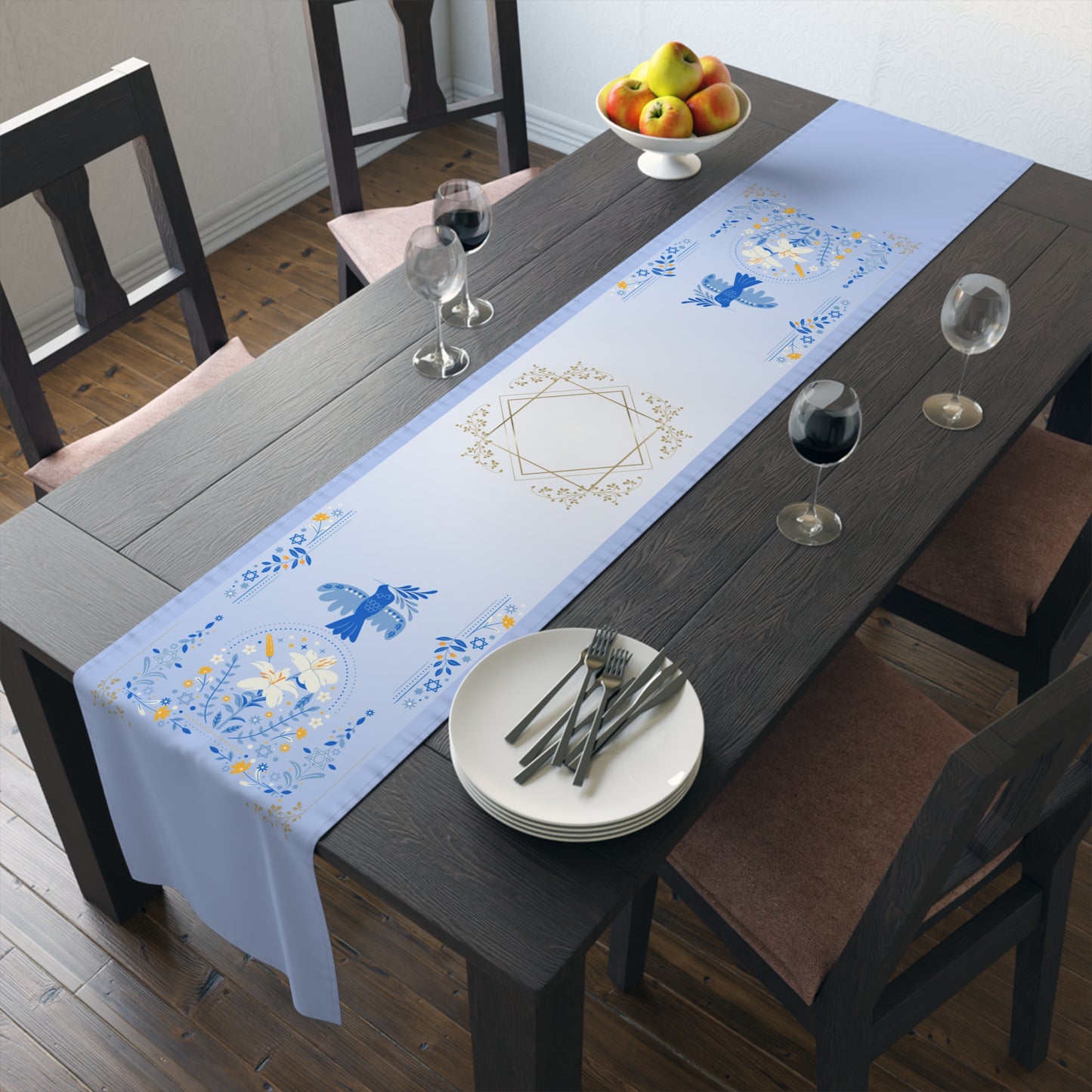 Peaceful Words | Jewish Inspired | Table Runner (Cotton, Poly)