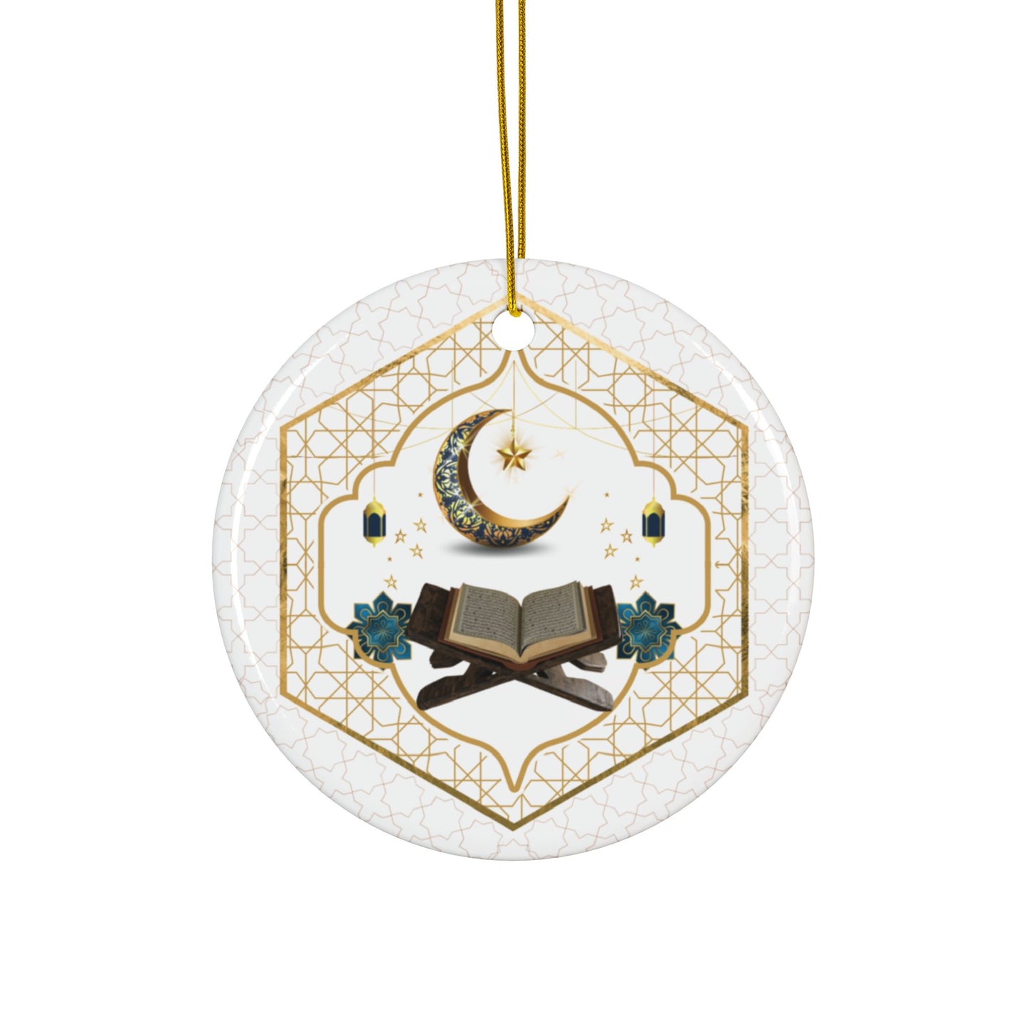White & Gold | Muslim Inspired | Heirloom Ceramic Ornaments (1pc, 3pcs, 5pcs, 10pcs)