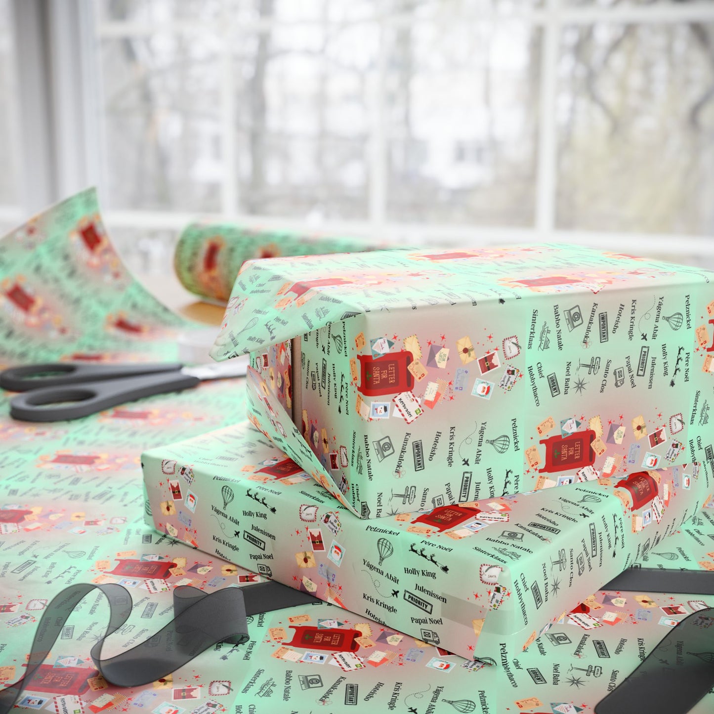 Letters to Santa | Santas of the World | Wrapping Paper