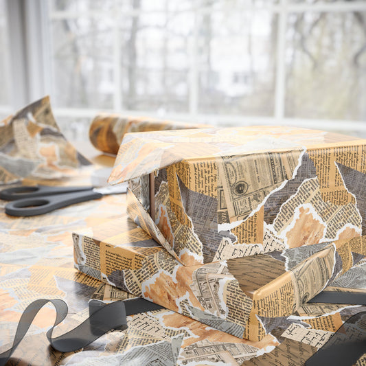 Old Fashioned Paper Gift Wrap | Decor Paper for All Use | Vintage Retro Newspaper Gift Wrap