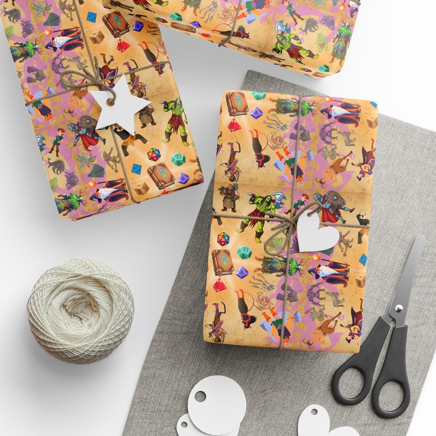 D n D Game Night | Game Master Roles | Dungeons and Dragons Themed Gift Wrap