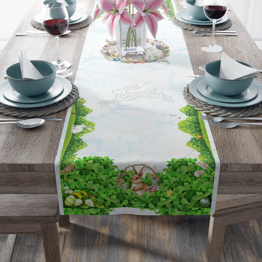 Easter Spring Garden Table Runner | Egg Hunt Table Game | Count the Rabbits and Eggs Hidden in the Decor
