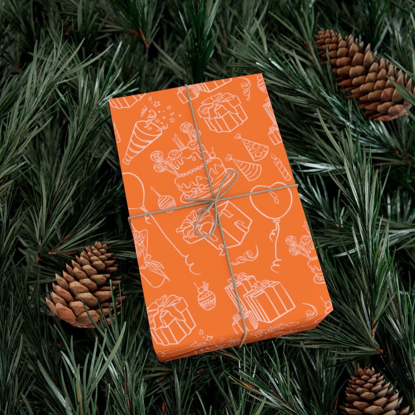 Party Time in Orange Gift Wrap Papers