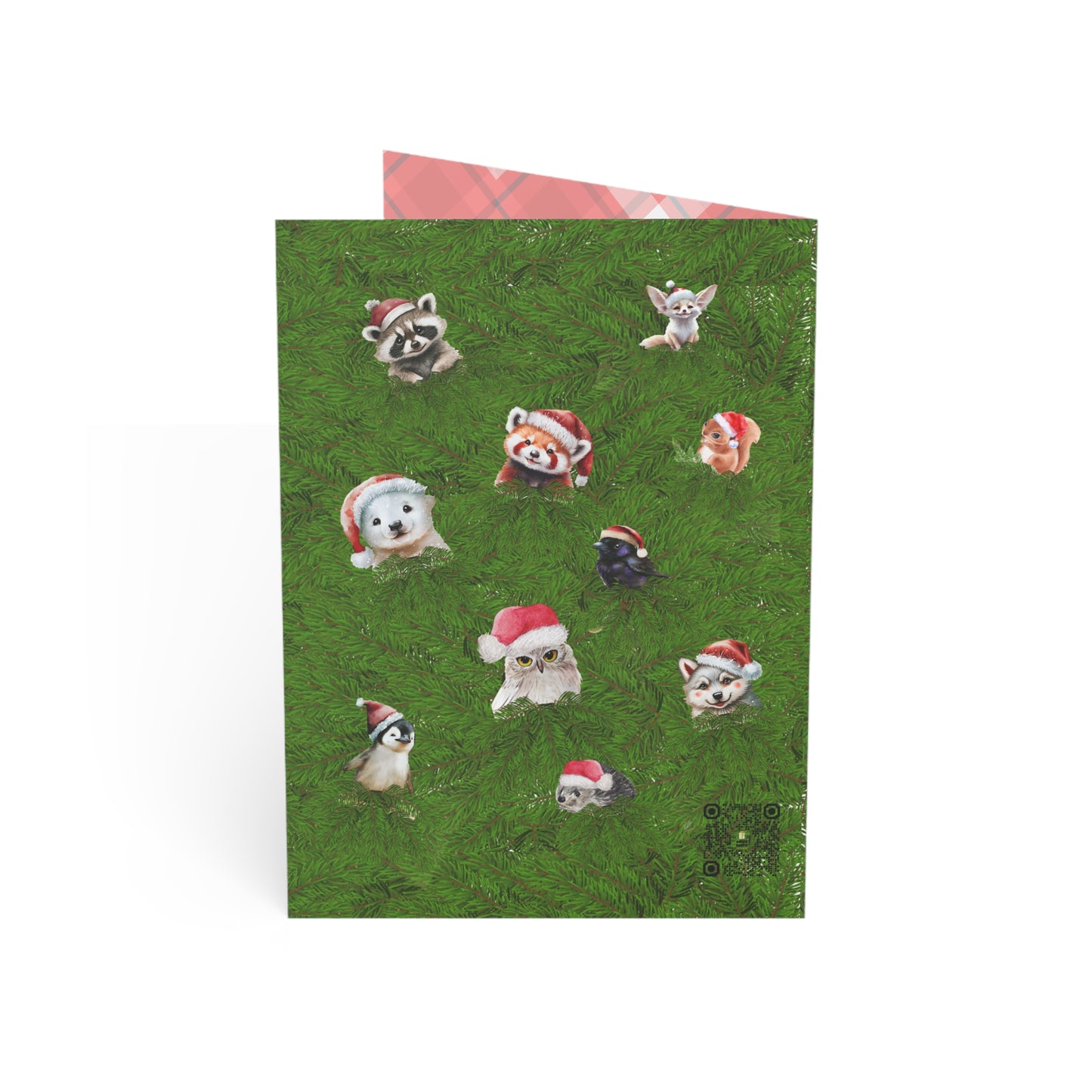 Merry Christmas | Santa and Critters | Blank Cards (1, 10 pcs)