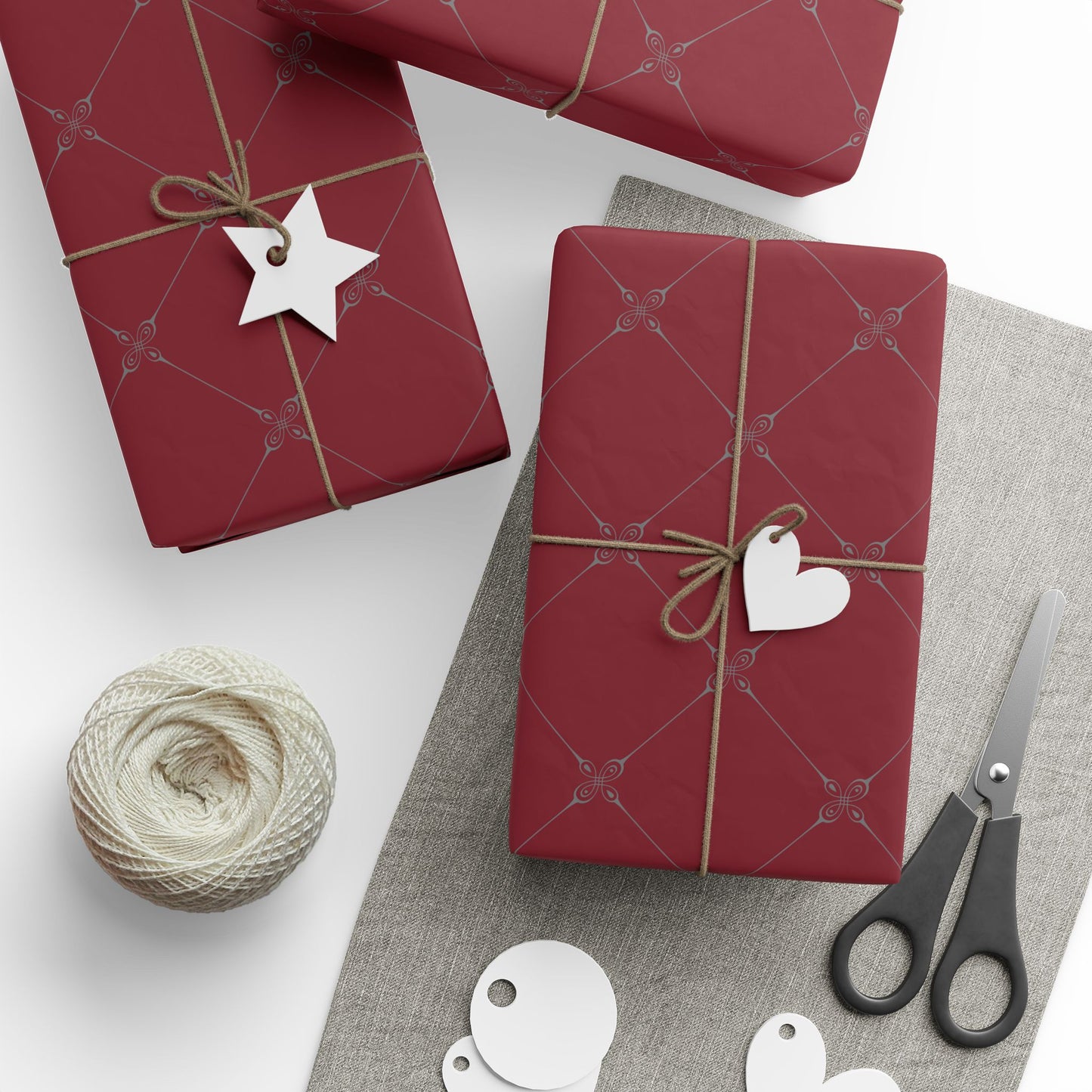 Deep Rose Red Wrapping Paper |  Simply Elegance Gift Wrap