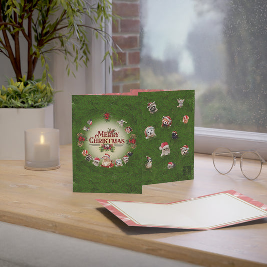 Merry Christmas | Santa and Critters | Greeting Cards