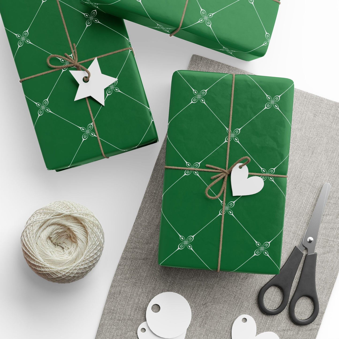 Lattice Green Wrapping Paper |  Simply Elegance Gift Wrap