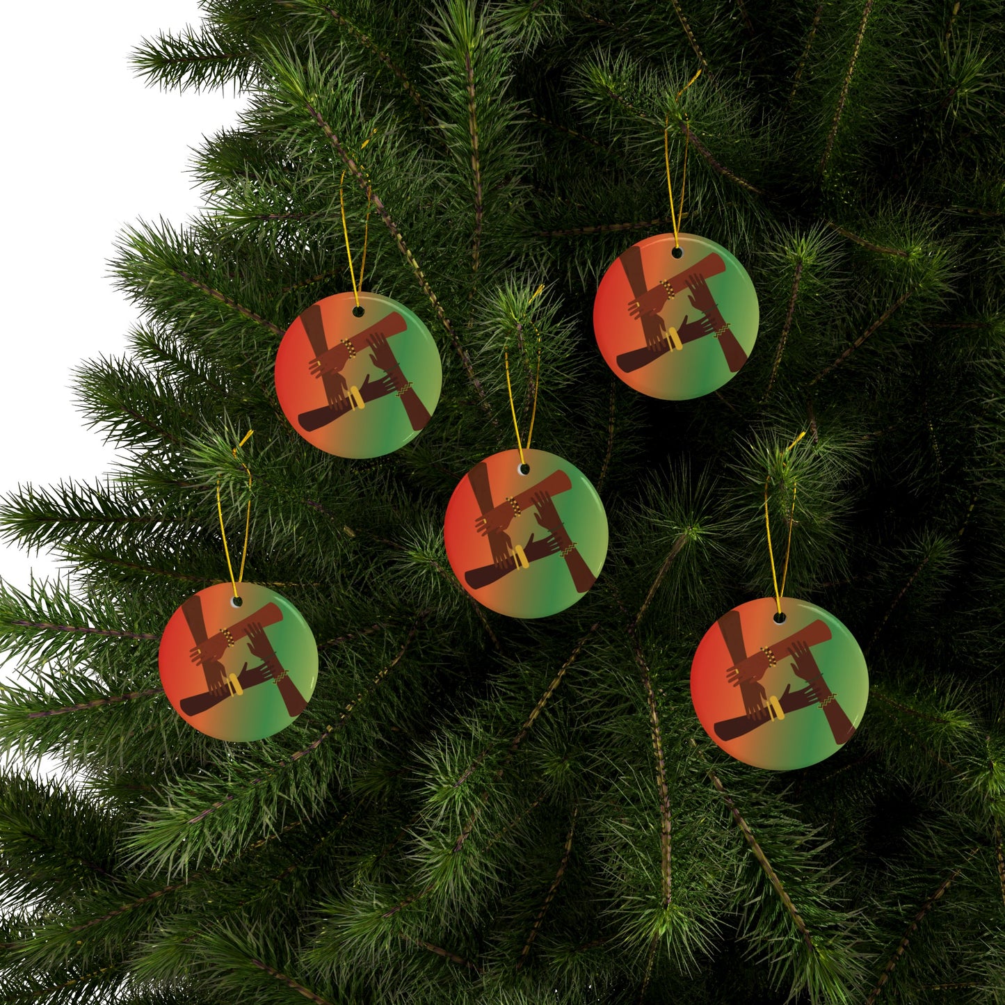 United in Hope | Kwanzaa | Heirloom Ceramic Ornaments (1pc, 3pcs, 5pcs, 10pcs)