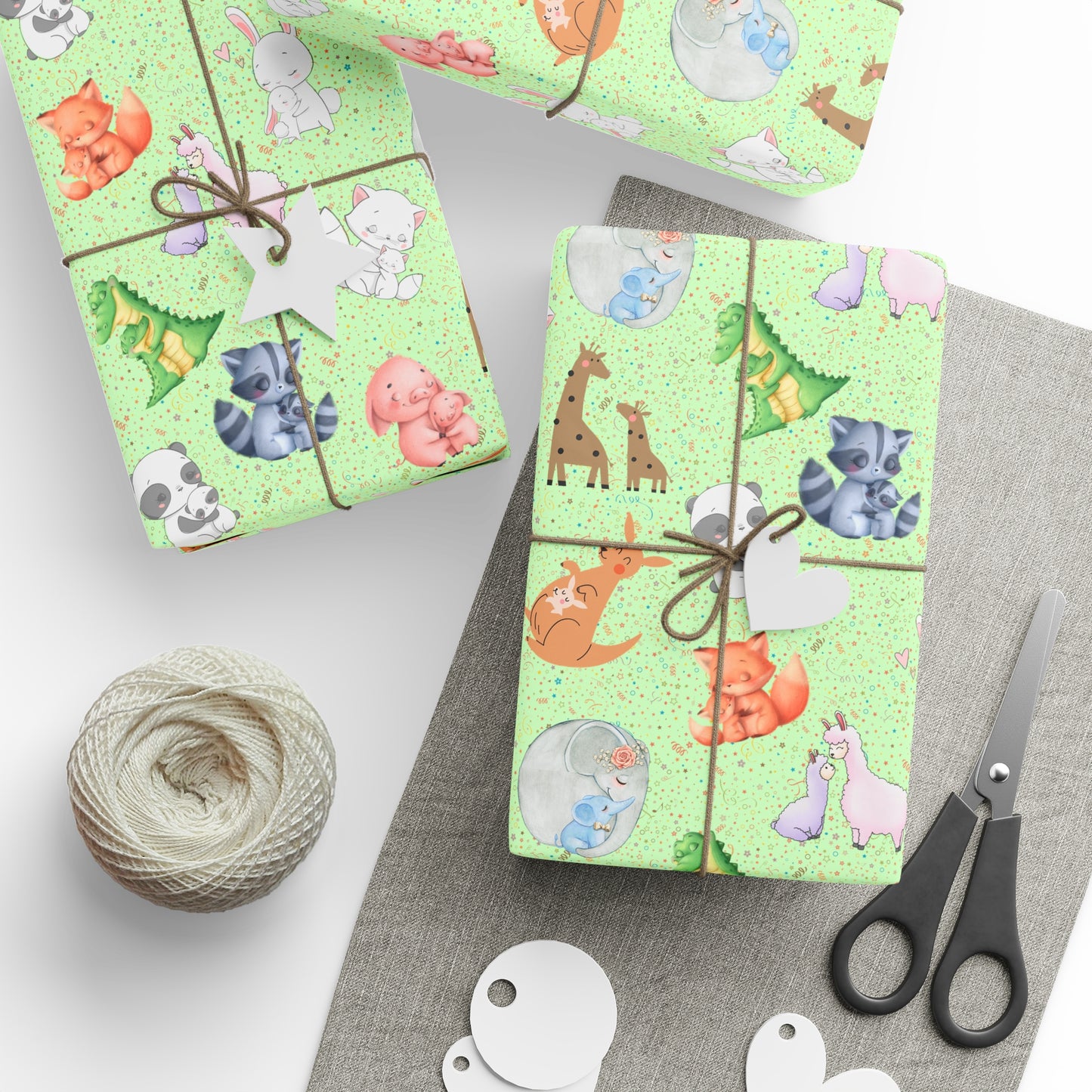 Little Hugs | (Green) Gift Wrap Papers