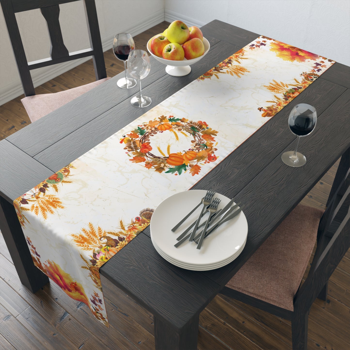 Turkeys Free Table Runner | Turkey Hind n Seek Table Game | Count the Turkeys Hidden in the Decor