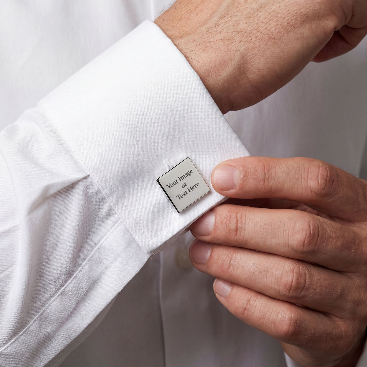 Personalized Square Cufflinks | Custom Engraved Men's Gift
