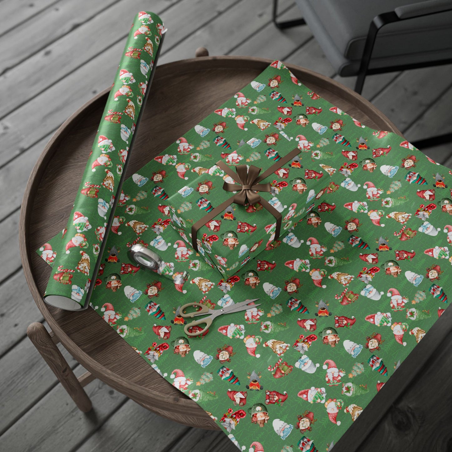 Wrapping Papers - Gnomemas Eve Delightful Gnomes Holiday Best Design
