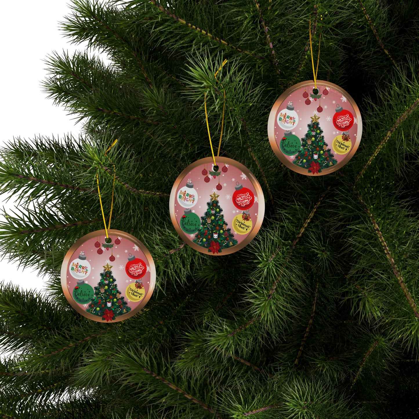 Santa Family | Heirloom Ceramic Ornaments (1pc, 3pcs, 5pcs, 10pcs)