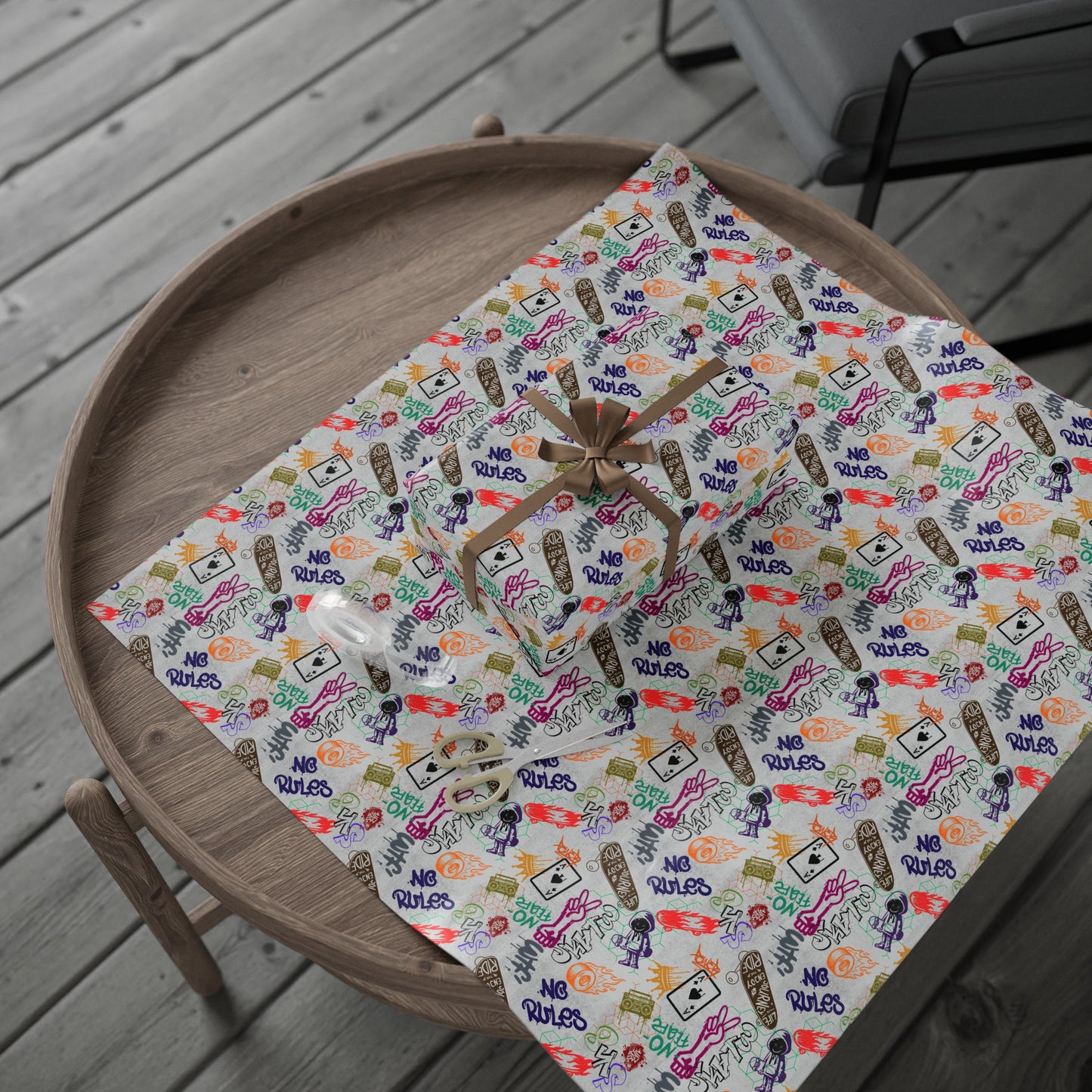 Graffiti Park Skaters Rule Gift Wrap | VIP All Star | All Sports Athletic Wrapping Paper for Coaches, Players & Fans