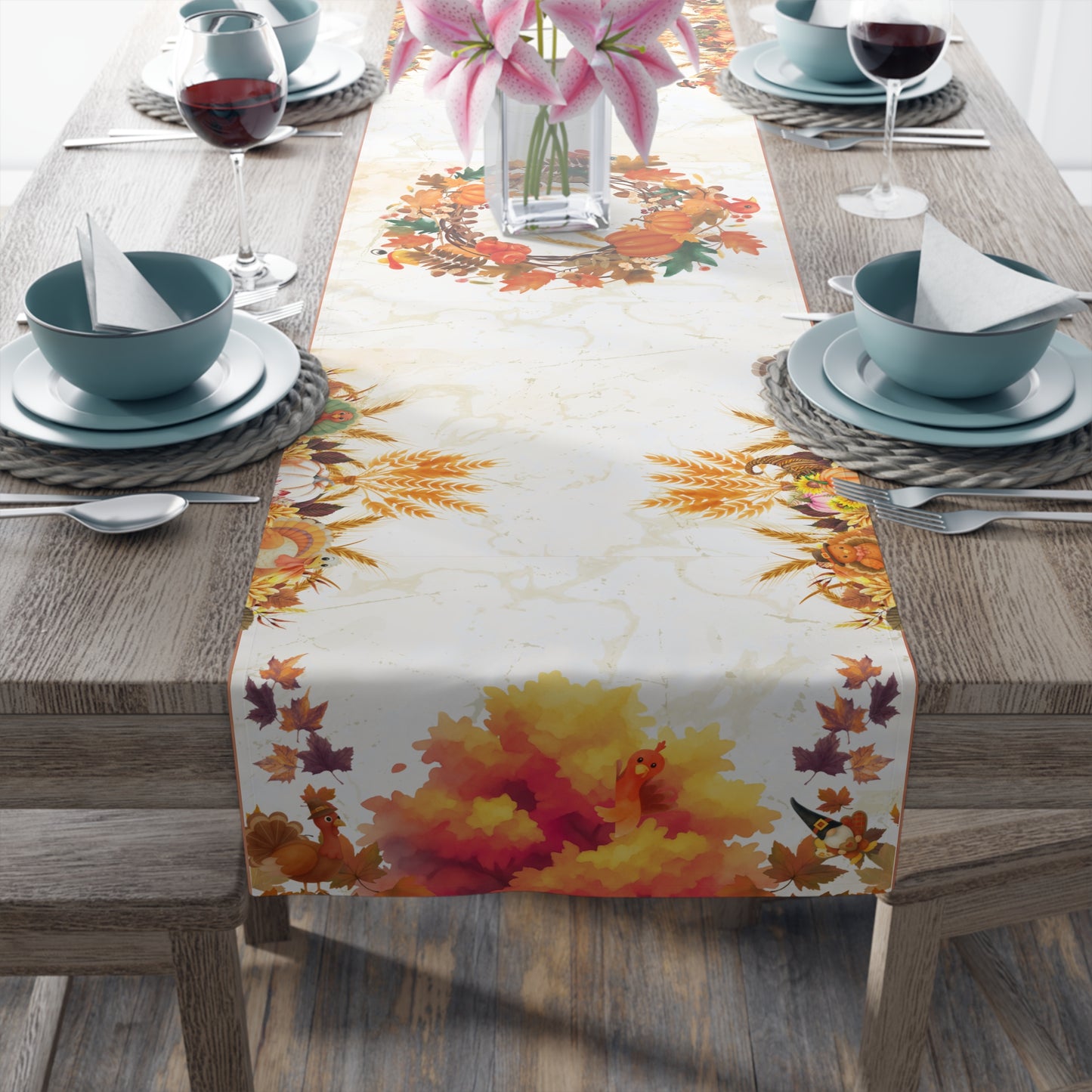 Turkeys Free Table Runner | Turkey Hind n Seek Table Game | Count the Turkeys Hidden in the Decor