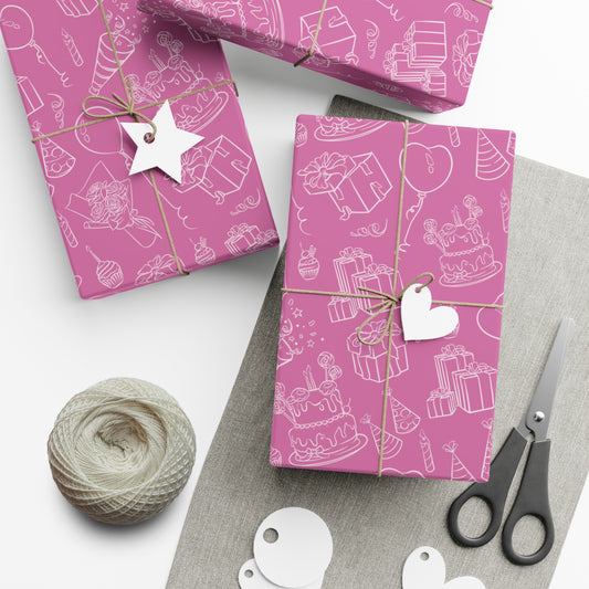 Party Time in Pink Gift Wrap Papers