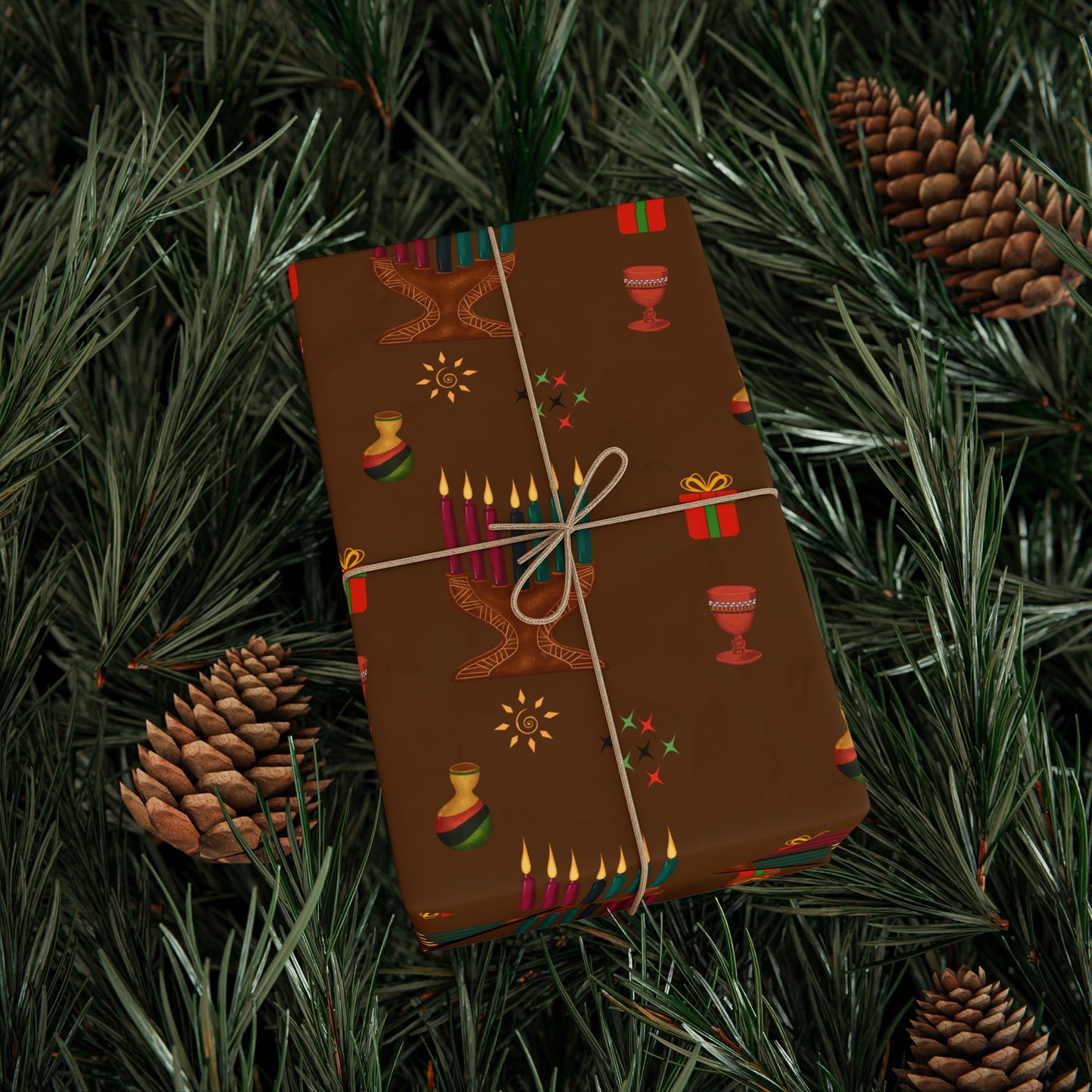 Kinara | Kwanzaa Lights | Zawadi (Earth) Wrapping Paper