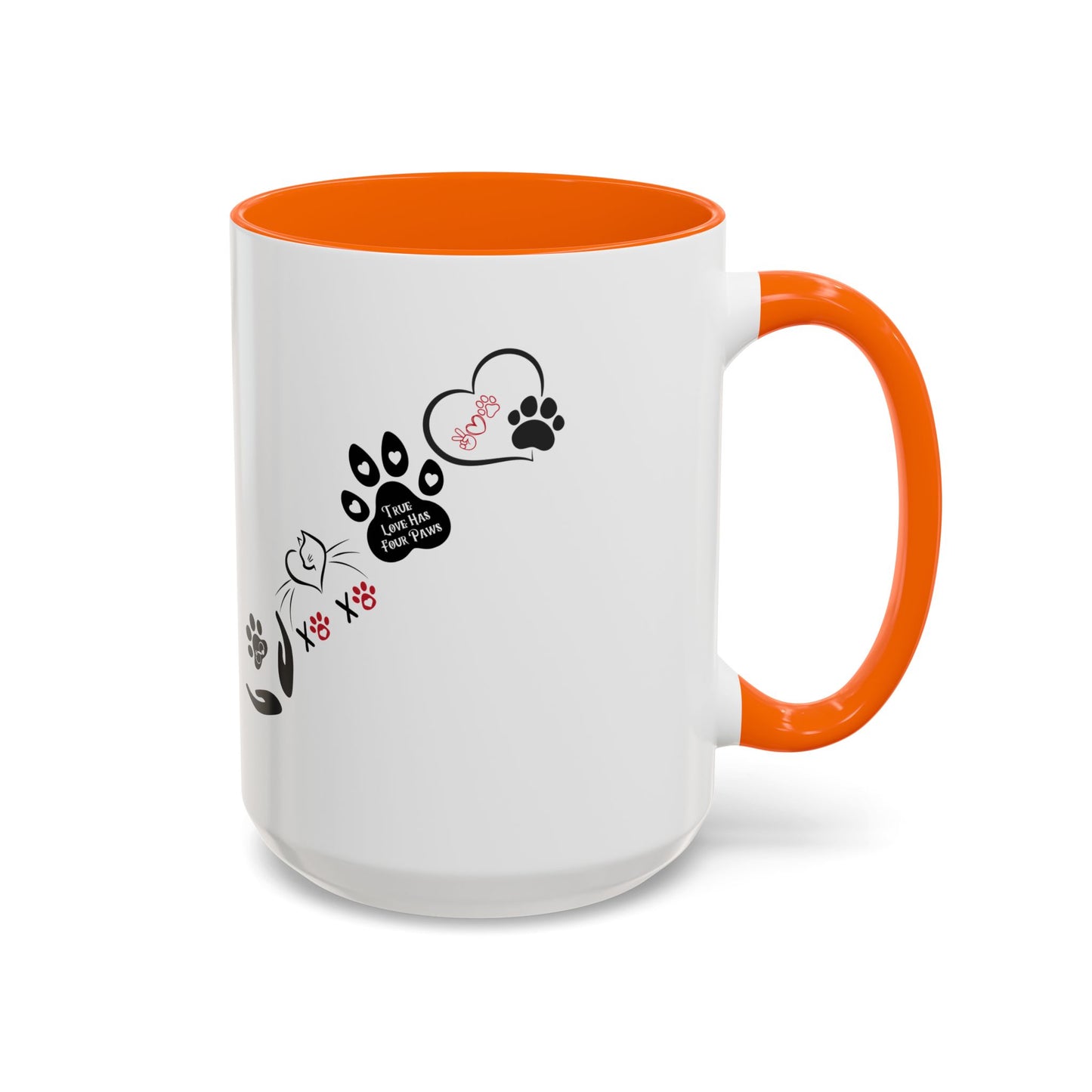 Cute Cats & Hearts | Four Paws Love Cat Coffee Cup | Heart-Shaped Mug