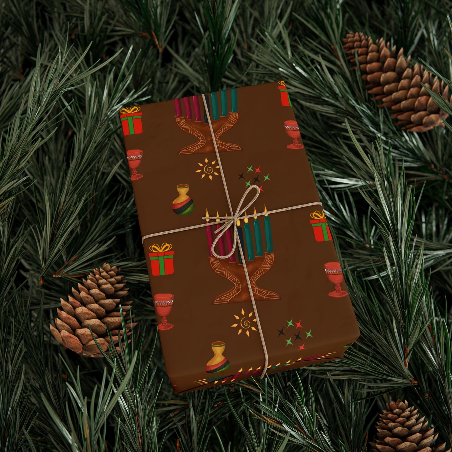 Kinara | Kwanzaa Lights | Zawadi (Earth) Wrapping Paper