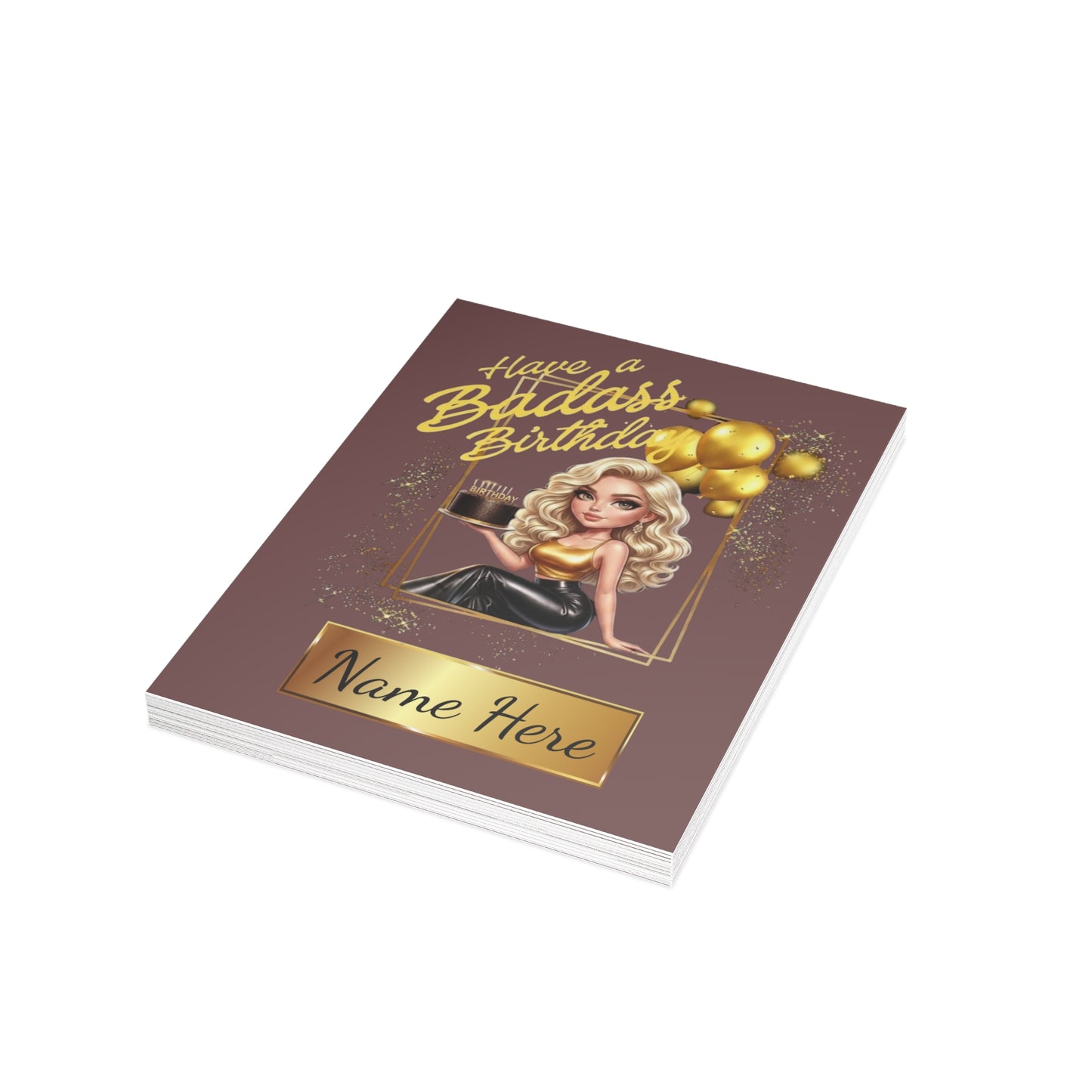 Badass Birthday (Hottie) Cards | Custom B-Day | Bombshell (1, 10 pcs)