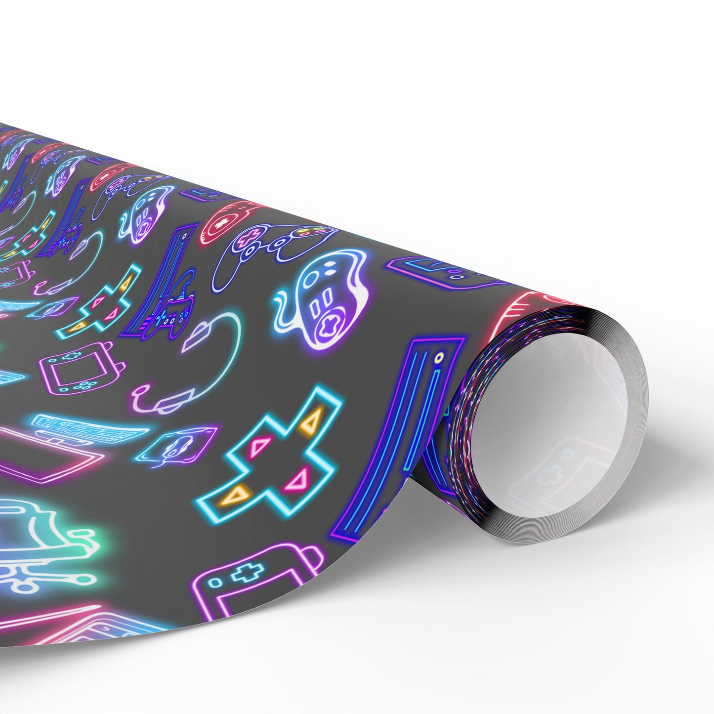 Neon Gamers Den Gift Wrap | Join Like Subscribe Now | Gamers Lifetime Membership Wrapping Paper