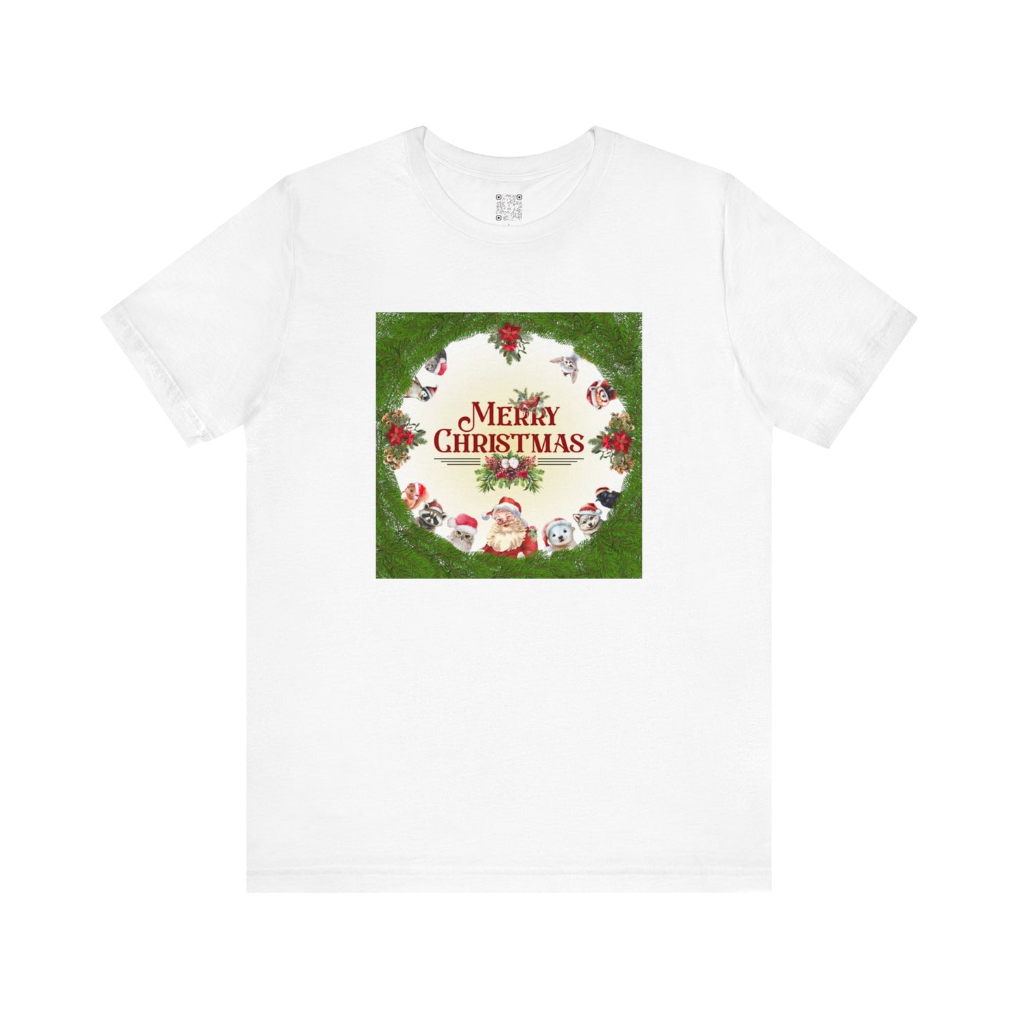 Santa and Critters / Christmas Short Sleeve Tee | Unisex Jersey