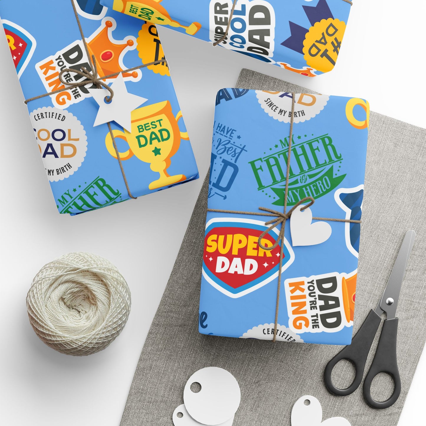 BEST DAD (Blue) | Fun Dad Quotes Wrapping Papers