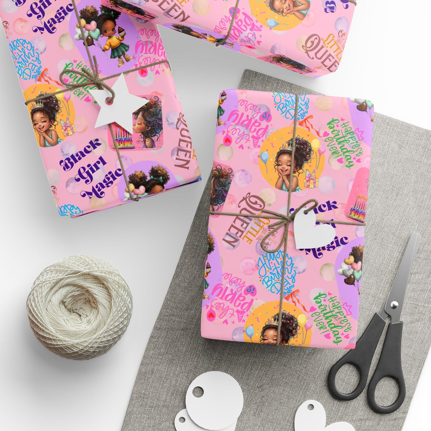 Little Queens Party |  Party Girl Wishes | Wrapping Paper
