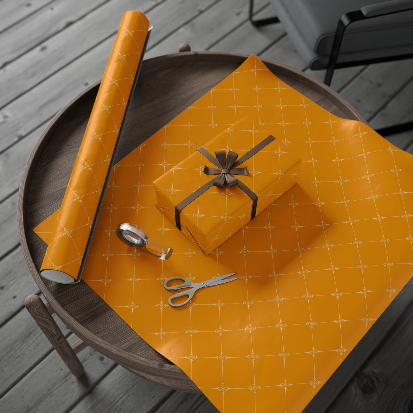 Lattice Orange Wrapping Paper |  Simply Elegance Gift Wrap