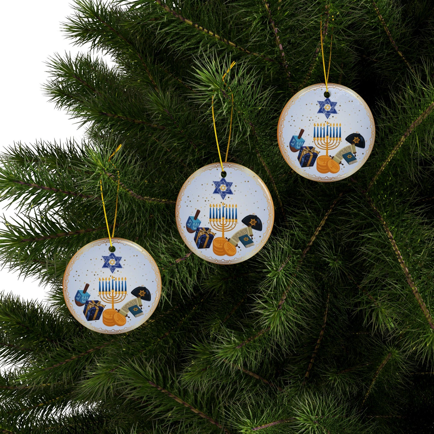 Gifts of Hanukkah | Heirloom Ceramic Ornaments (1pc, 3pcs, 5pcs, 10pcs)