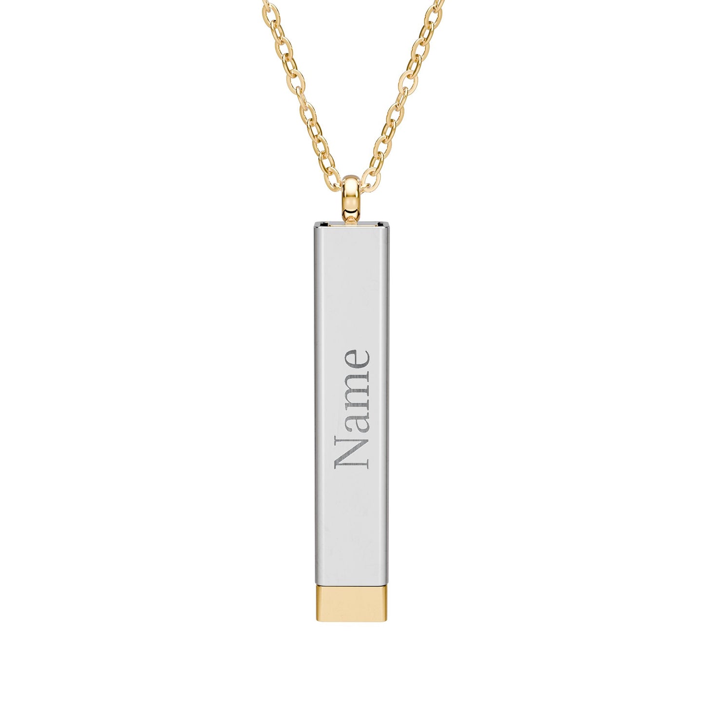 Hidden Message Sliding Bar Necklace | Engravable Personalized Name Pendant