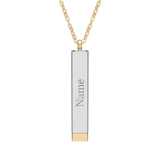 Hidden Message Sliding Bar Necklace | Engravable Personalized Name Pendant