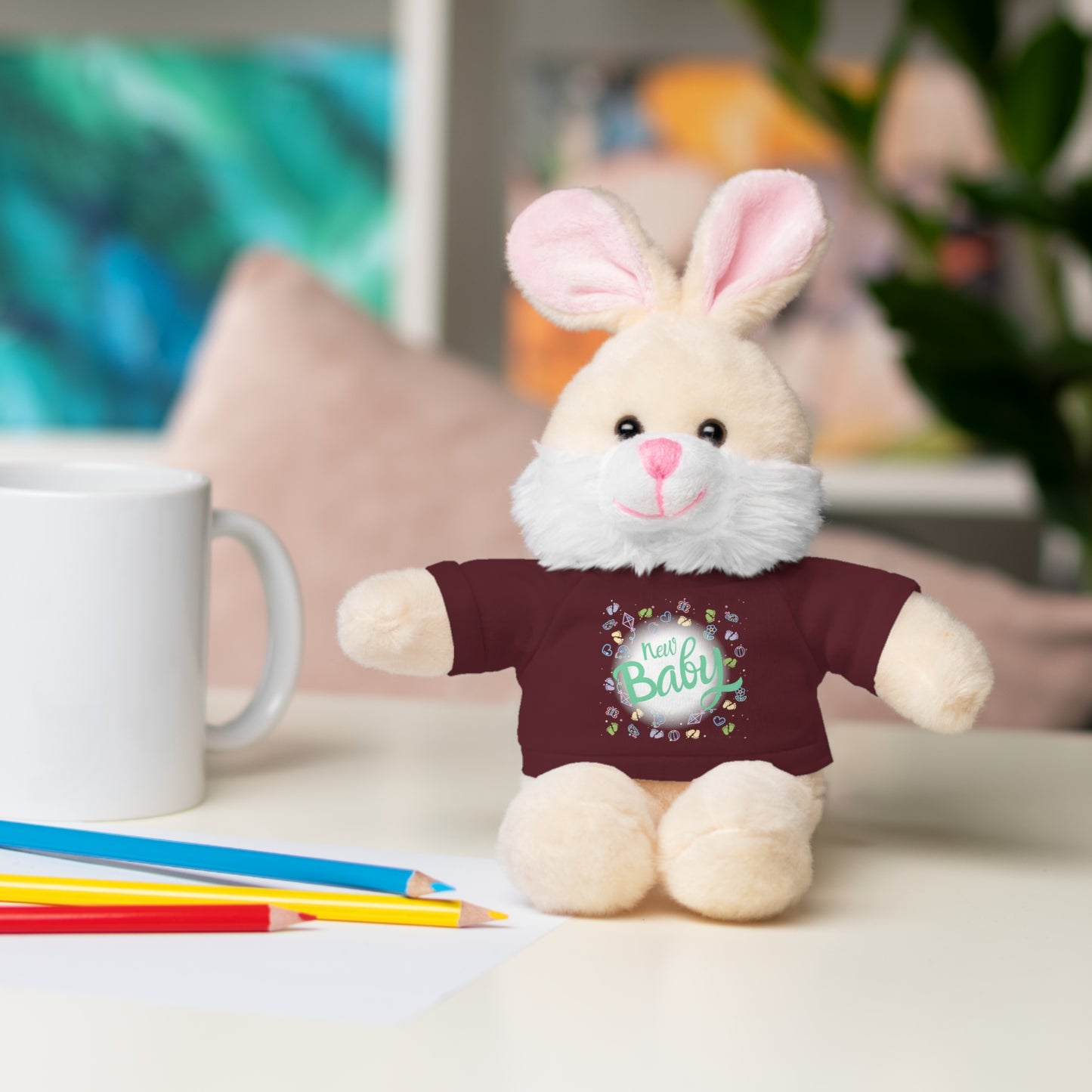 New Baby | Plush Toy with T-Shirt (10 Colors, 6 Animals)